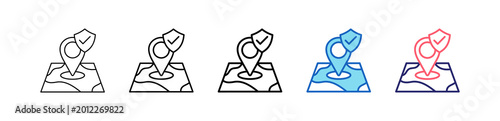 Photos Safe Zone Icon In 5 Different Styles Set Collection.