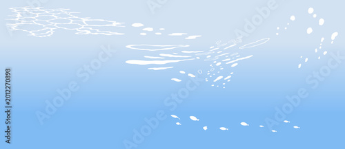 水面の背景イラスト　海　水中