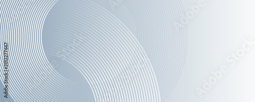 white abstract background with glowing circles. Swirl circular lines pattern. Geometric spiral. Twirl element. Modern graphic design. Futuristic technology concept.
