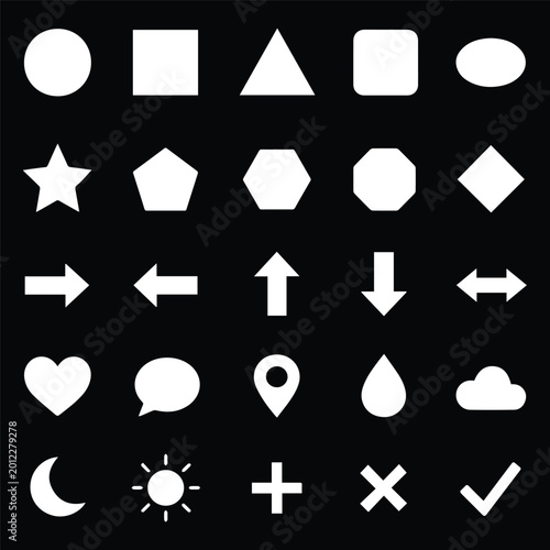 Flat Vector Symbols Pack & Minimal Black UI Icons Set