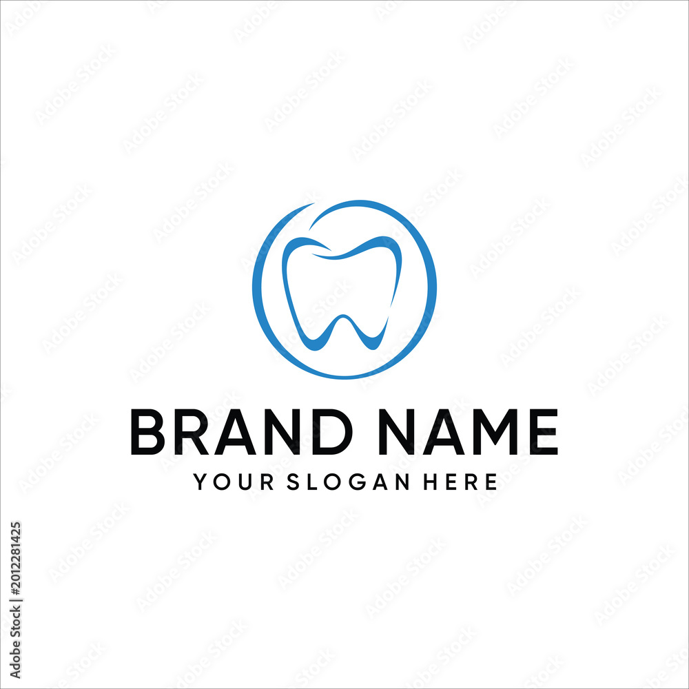 Obraz premium circle dental logo vector