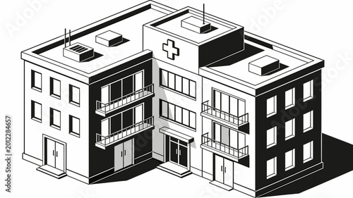Photos A clean and modern minimalist line illustration on a white background, ideal for contemporary graphic design and corporate branding