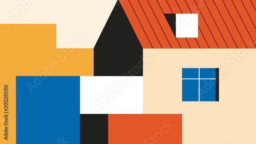 Billede på lærred A clean, two-tone vertical split background featuring vibrant yellow and blue, ideal for modern graphic design and marketing layouts