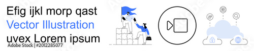 Foto Cloud computing, video communication, teamwork, digital tools, remote collaboration, data storage