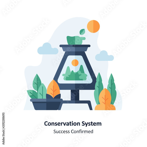 Conservation System Success Confirmed Illustration.