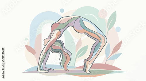 Abstract Yoga Pose Flow Shapes Modern Design