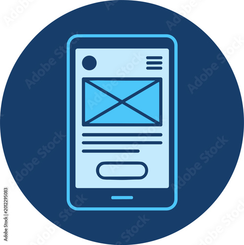 A mobile phone displays an email icon on its screen.