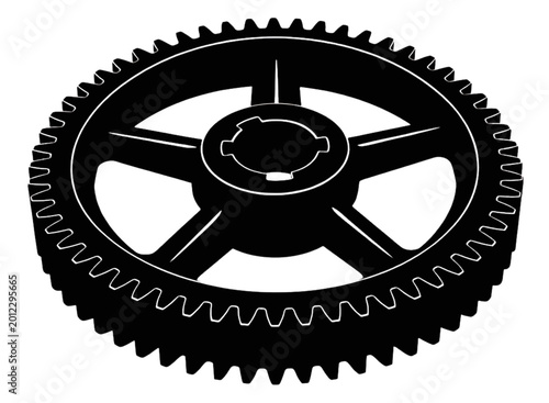 Black industrial gear wheel icon