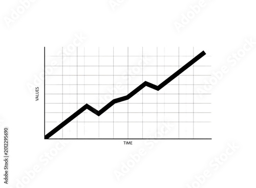 Black rising line graph showing financial growth
