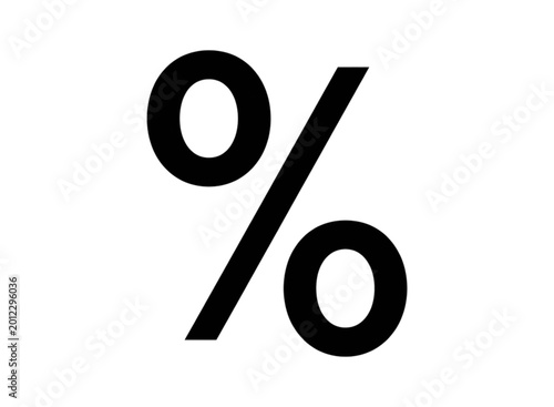 Black percent sign icon for business and finance
