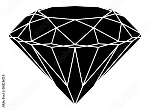 Simple black diamond shape icon vector illustration