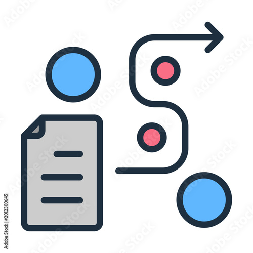 Billede på lærred Workflow Optimization Icon - Lineal Color