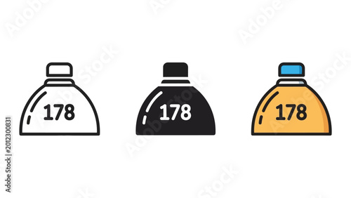 Tableau sur toile three numbered fuel canisters flat design vector illustration