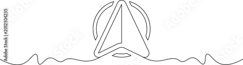 Fotografía A minimalist line drawing of a sailboat gliding across calm waters with a simple