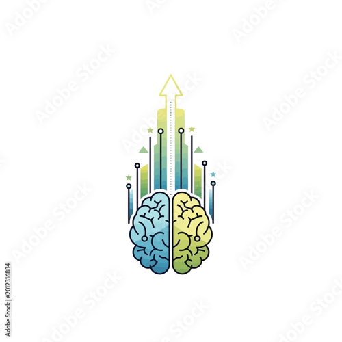 Brain Growth and Development with Upward Trend Graph.