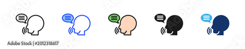 Photos Employee Voice Icon Collection With Multiple Styles