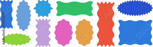 Zig zag wavy shape frames. Vector illustration.
