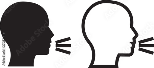 Obraz na płótnie People Communication Icons – Talking and Listening Speech Vector