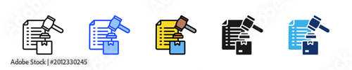 Fotografía Regulatory Doc Icon Collection With Multiple Styles