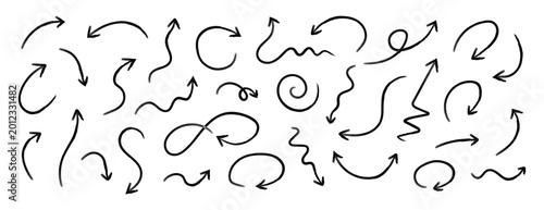 Obraz na płótnie Squiggly arrows doodle set