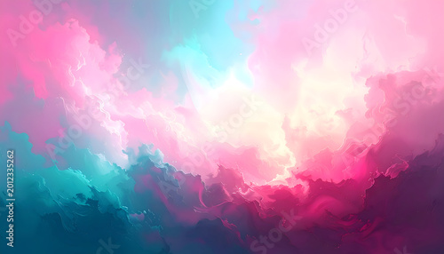 Vibrant colorful cloudy sky background texture.