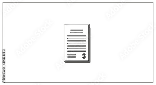 Financial Document with Dollar Sign Icon, Business Paperwork and Legal Contract Concept