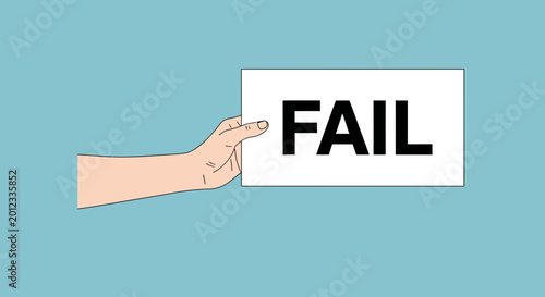 Φωτογραφία Hand holding sign with the word FAIL, emphasizing failure and mistakes