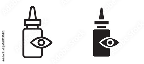 Foto eye drop icon In Flat and stroke Style Vector For App, UI, Websites
