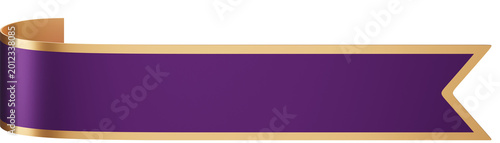 Purple Ribbon Banner with Gold Trim
