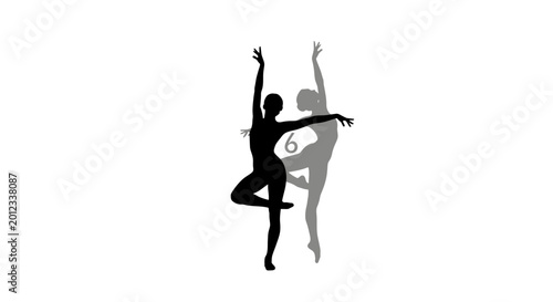 Canvastavla Ballet Dancer Silhouette Performing Graceful Pose