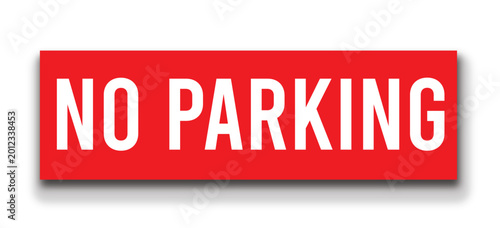 No Parking Red Warning Sign Flat UI Prohibition Badge Parking Restriction Notice Road Safety Vector Icon