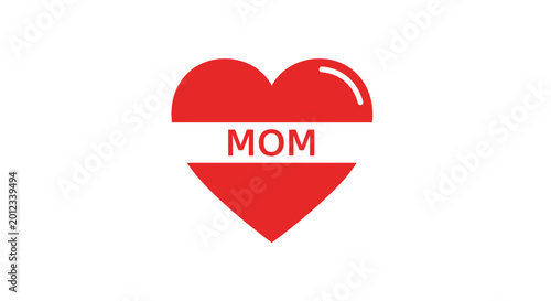 Valokuva Red Heart with MOM text