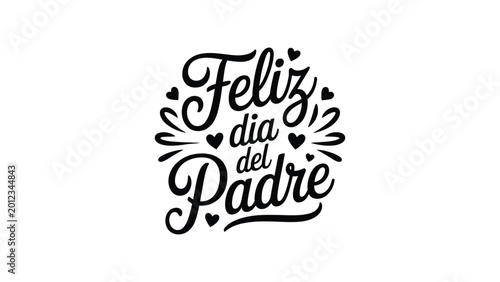 Tableau sur toile Feliz Dia Del Padre Decorative Spanish Fathers Day Typography Illustration For F
