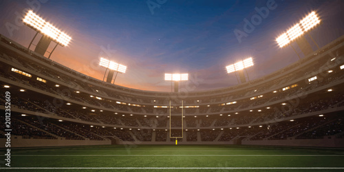 Tableau sur toile Modern Football Arena Vector Style Sports Illustration
