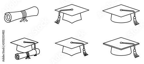 Billede på lærred Graduation Icons: Conceptual artwork showcasing the symbols of academia and achievement