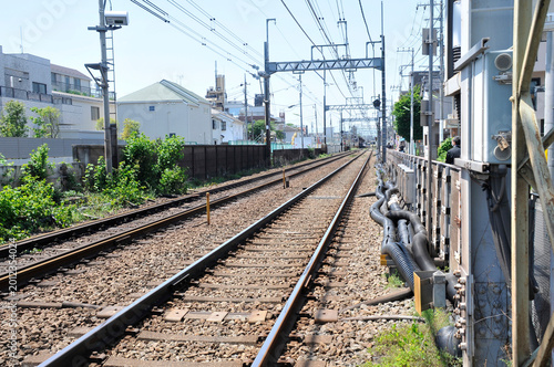 市街地の線路