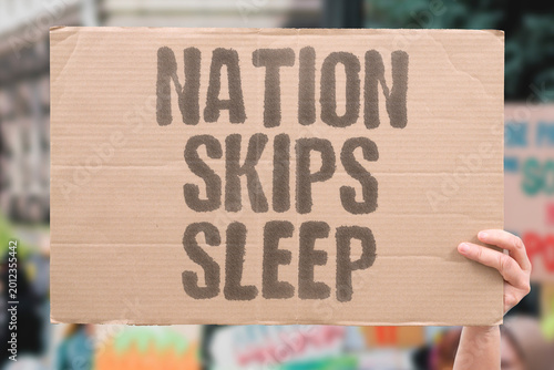 Canvas Print "Nation Skips Sleep" Cultural glorification of productivity actively discourages adequate rest and recovery