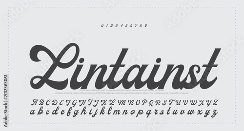 Εκτύπωση καμβά Font Type Font lettering handwritten. vector illustration