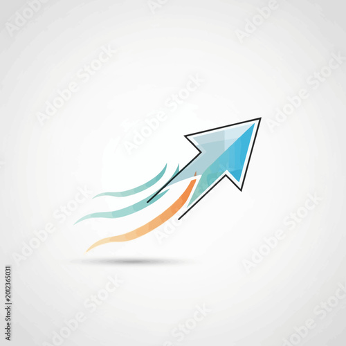 Abstract Arrow Moving Upwards with Streaks.