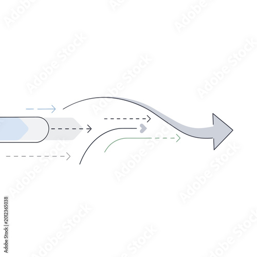 Flow of fluid or air around an object.