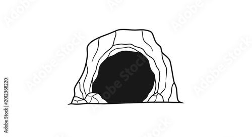 Fotografie Cave Entrance Outline Drawing