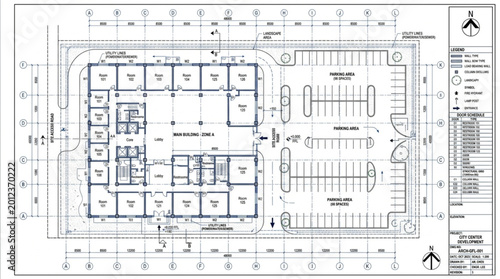 Schilderij op canvas Blueprint of a building floor plan.