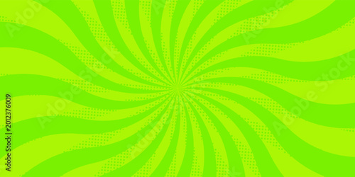 Cute and pop background illustration of concentrated lines with twinkling (yellow green)