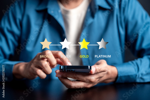 Photos Loyalty rewards program tiers for customer membership