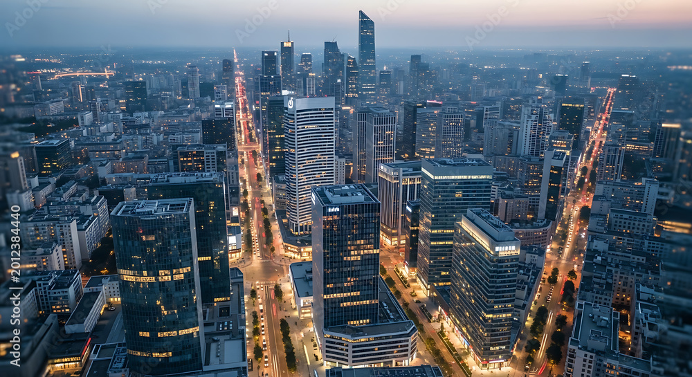 Fototapeta premium Urban Modern Landscape Urban aerial urban landscape modern life
