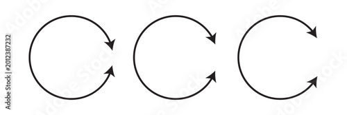 Oval circle rotate arrow icon. Ellipse orbit line arrow symbol. Oval circumference sign. Vector illustration isolated on white background.
