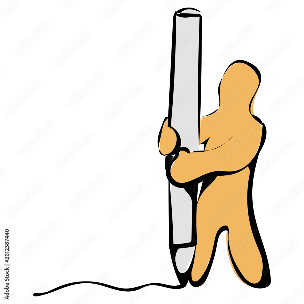 Naklejka premium Figur mit Stift