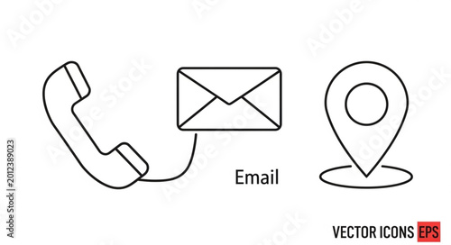 Foto Communication icons phone email location.