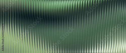 Abstract ribbed glass wide background featuring green and sage colors with grainy noise for professional panoramic web banner or site header visual.