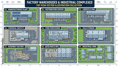 Fotografie Industrial buildings and factory complexes.